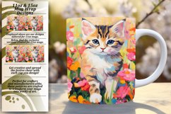 Adorable Kitty in Flowers Mug Wrap Product Image 1