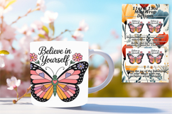 Artistic 11oz Mug Wrap Png Template , Butterfly Product Image 1
