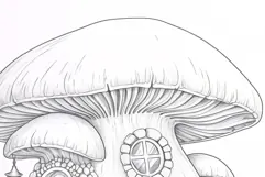 Gnome house coloring page for adults. Adult coloring page Product Image 2