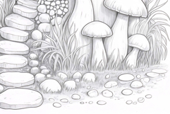 Gnome house coloring page for adults. Adult coloring page Product Image 4