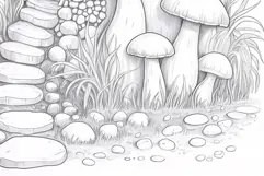 Gnome house coloring page for adults. Adult coloring page Product Image 4