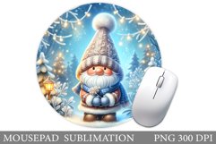 Christmas Gnome Mouse Pad. Christmas Mouse Pad Sublimation Product Image 1