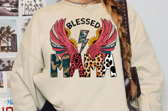 Blessed Mama Sublimation, Retro Mama Png Product Image 2