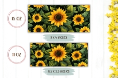 Sunflower Mug Wrap Design, Sunflowers Sublimation PNG Product Image 2
