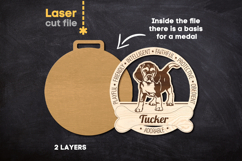 Dog Medal Beagle SVG laser cut files for Glowforge Product Image 2