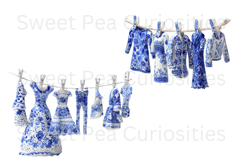 Blue Toile, Ephemera, PNG, Clipart, Junk Journal, flowers Product Image 2