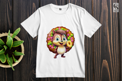 Cute Hedgehog With Donut Clipart Sublimation PNG Product Image 2