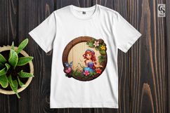 Wooden Floral Frame Clipart Sublimation PNG Product Image 2