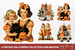 Vintage Halloween Clipart Sublimation, Halloween Clip Art Product Image 1