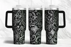 40oz Tumbler laser svg|Seamless Vintage Floral pattern wrap Product Image 1