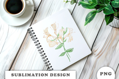 Watercolor Honey Suckle Flowers Bouquet png Product Image 2