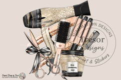 Hairdresser Glam PNG Salon Tools Luxury Beauty Gold Design Product Image 1