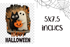 Happy Halloween Towel, Watercolor Ghost Towel Template Product Image 2