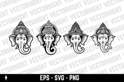 Vector outline of the Hindu deity Ganesha's head Product Image 2