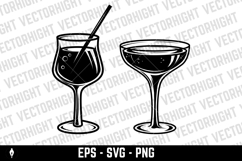 Vector illustrations of cocktail glasses Product Image 2