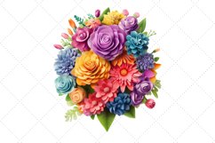 3d Floral Bouquet sublimation Clipart Bundle, 3D Sublimation Product Image 2
