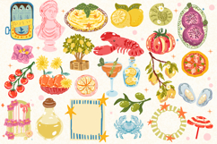 Dolce Vita Italian Summer Clipart Bundle, Amalfi Coast PNG Product Image 3