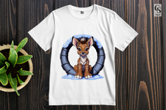 Cute Deer Character Wear Headpones Clipart PNG Product Image 2