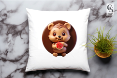 Cute Woodland Animal With Rose Clipart PNG Product Image 2