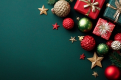 Green Background PNG, Christmas Presents Background Design Product Image 1