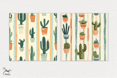 Cacti digital paper, background clipart Product Image 2