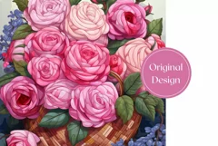 Pink Roses Tumbler Wrap, Valentines Day Tumbler Design Product Image 2