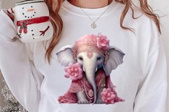 Cute Pink Christmas Animals Clipart Sublimation Product Image 2