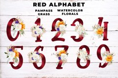 Red Glitter Boho Floral Alphabet Product Image 3