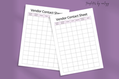 Vendor Contact Sheet Business Organizer Template Minimalist Product Image 2