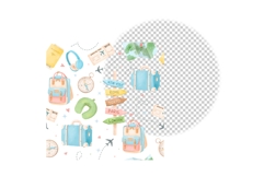 Watercolor Travel Seamless Pattern Product Image 5