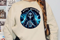 Anti Social Sublimation, Funny Skeleton Png Product Image 3