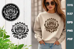 Mandala laser SVG PNG| Lotus Buddha ornament Product Image 2