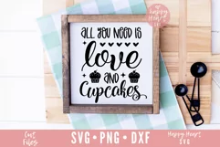 All You Need I Love And Cupcakes SVG / Pot Holder SVG Product Image 2