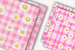 Pink Daisy Plaid Digital Paper Product Image 2
