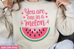 You&#039;re one in a melon PNG, Funny Fruits Valentines Day Subli Product Image 1
