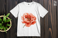 Coral Peony Flower Clipart Sublimation PNG Product Image 2