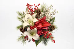 Christmas Flower Bouquet Clipart PNG Product Image 2