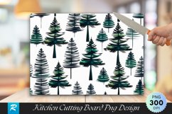 Snow Covered Forest Rustic Cutting Board PNG Design Product Image 1
