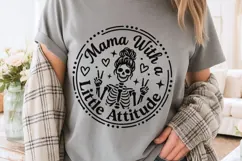 Mama With A Little Attitude Svg, Mom life Svg, Tired Mom Svg Product Image 3