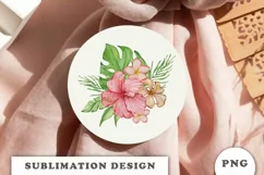 Watercolor Tropical flowers bouquet PNG Product Image 2