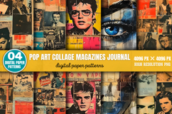 Pop Art Collage Magazines Journal PNG Product Image 1