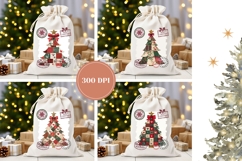 Patchwork Christmas Tree Santa Sack Designs, Christmas PNG Product Image 2