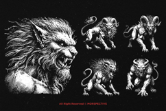 10 Bundle Dark Art Chimera Lion Head Mystical Monster Beast Product Image 3