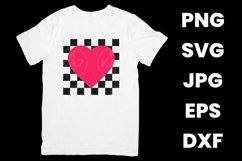 Retro Checkered Heart, Trendy Retro Heart SVG Product Image 2
