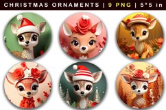 9 Deer Christmas Ornaments Sublimation Bundle Product Image 2