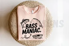Bass Maniac Fishing Design With Boat And Rod For Sublimation Product Image 2
