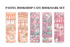 Pastel Bookshop Cafe Bookmark Set,Cozy Reader Printable Book Product Image 2