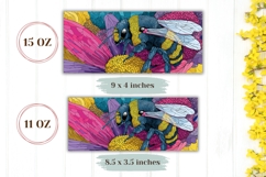 Bee Mug Design, Flowers Mug Sublimation, Floral Mug PNG Product Image 2