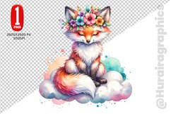Cute Fox Clipart - PNG File Product Image 1