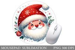 Cute Santa Claus Mouse Pad. Christmas Mouse Pad Sublimation Product Image 1